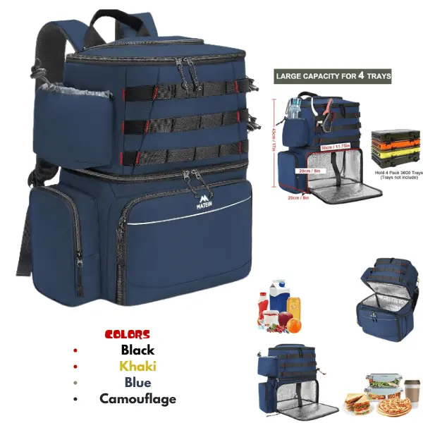 Water Resistant Fish Bag with Rod Holders